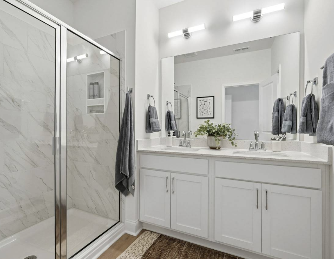 Finished bathroom vanity