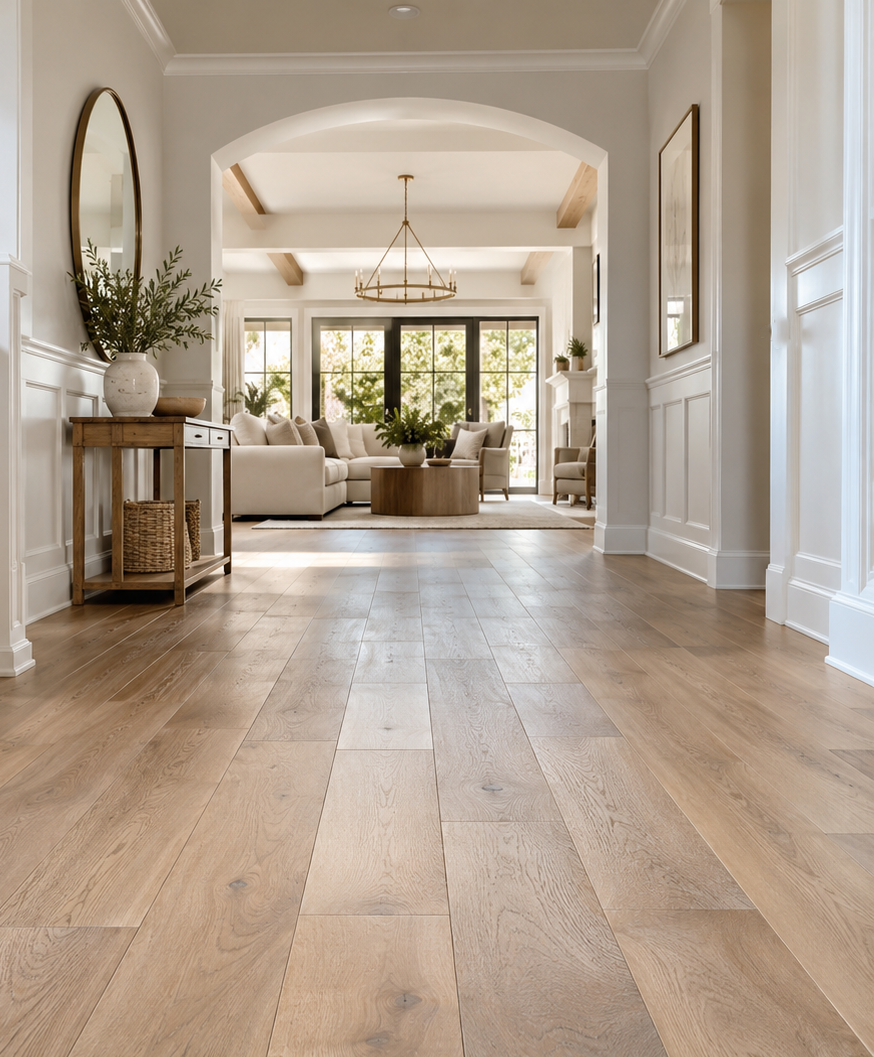 Finished residential wood flooring