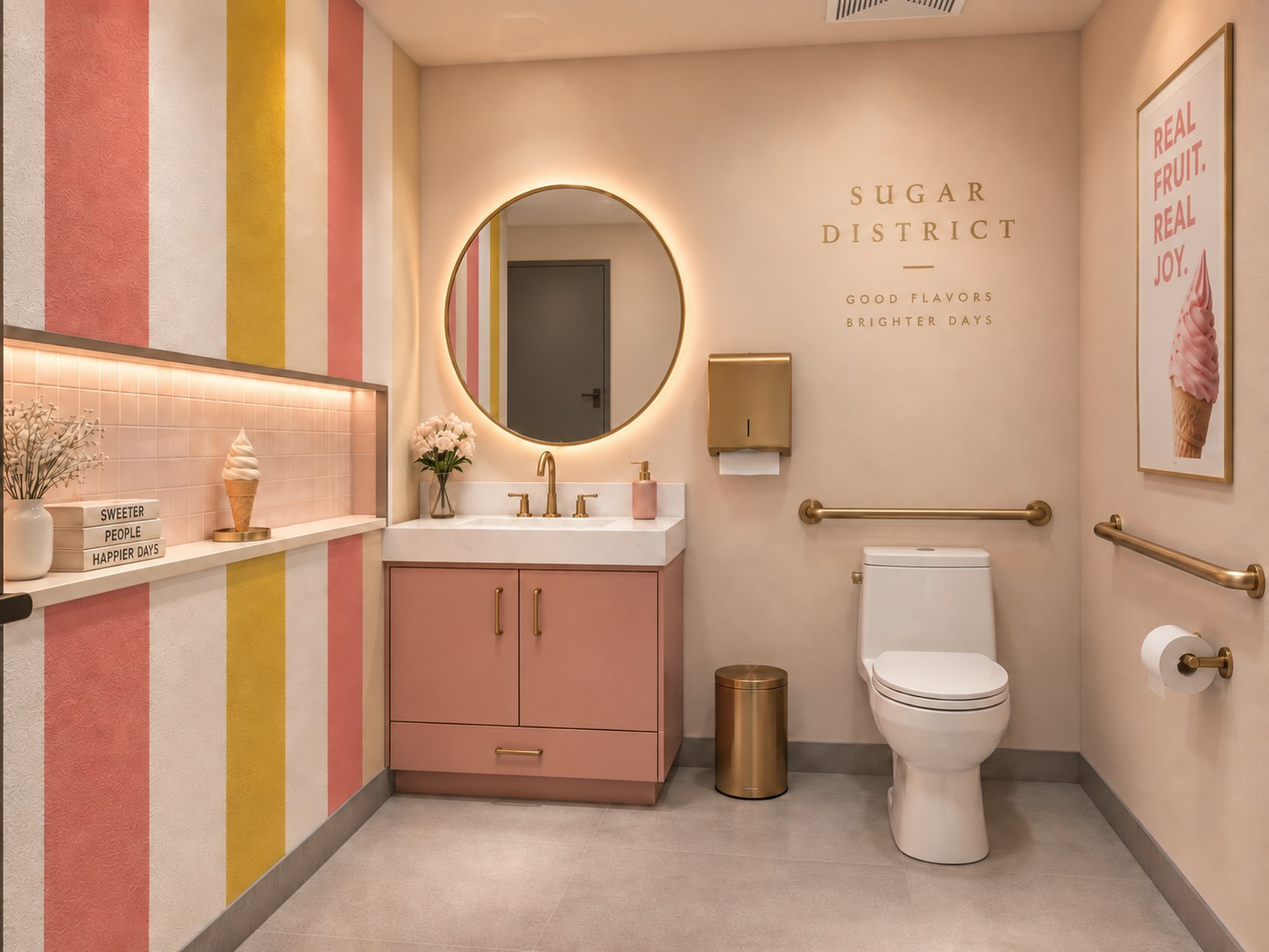 Commercial bathroom design visualization